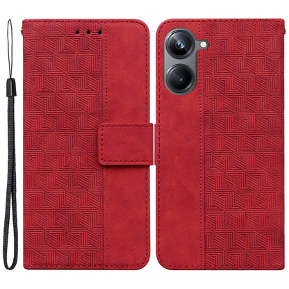 For Realme 10 Pro 5G Imprinted Leather Phone Case Phone Wallet Stand Protective Cover