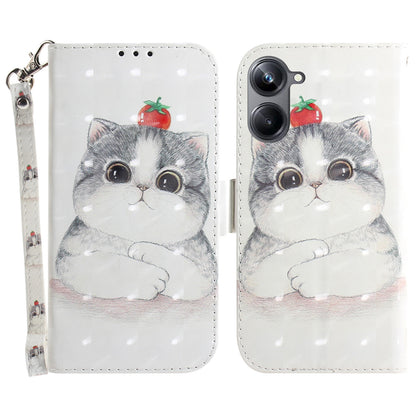 PU Leather Folio Flip Cover for Realme 10 Pro 5G Protective Wallet Phone Case with Strap