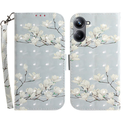 PU Leather Folio Flip Cover for Realme 10 Pro 5G Protective Wallet Phone Case with Strap