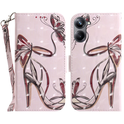 PU Leather Folio Flip Cover for Realme 10 Pro 5G Protective Wallet Phone Case with Strap