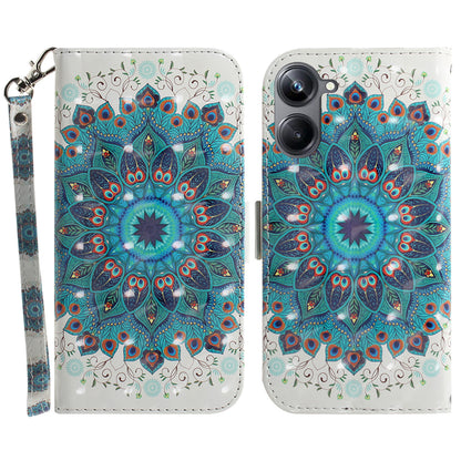 PU Leather Folio Flip Cover for Realme 10 Pro 5G Protective Wallet Phone Case with Strap