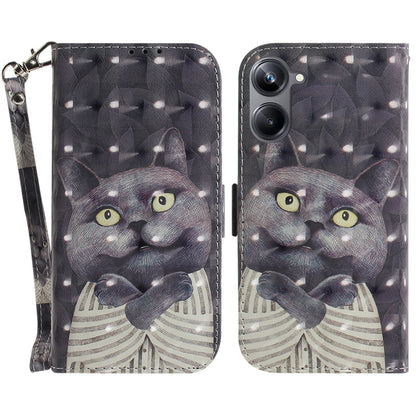 PU Leather Folio Flip Cover for Realme 10 Pro 5G Protective Wallet Phone Case with Strap