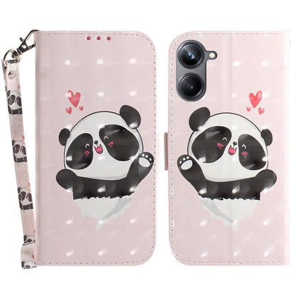 PU Leather Folio Flip Cover for Realme 10 Pro 5G Protective Wallet Phone Case with Strap