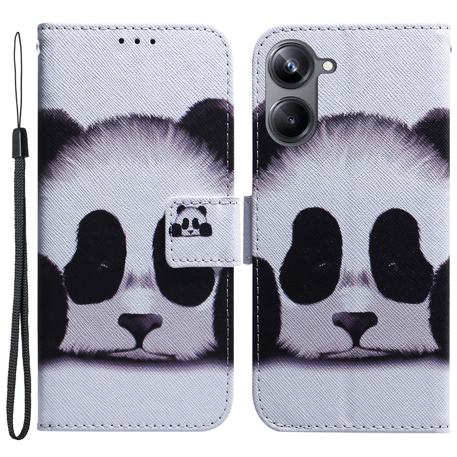For Realme 10 Pro 5G Pattern Printing PU Leather Wallet Phone Case Stand Cover with Wrist Strap