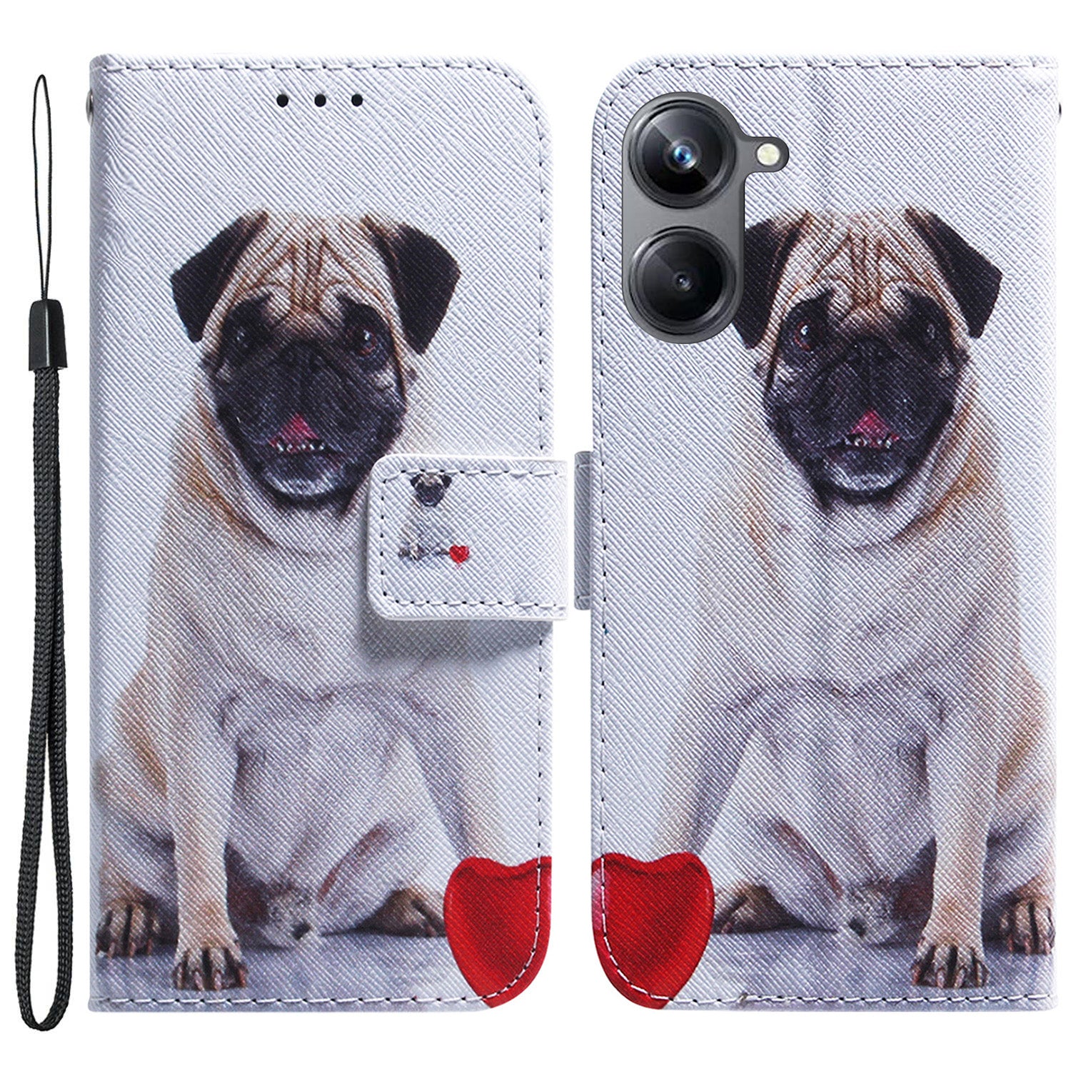 For Realme 10 Pro 5G Pattern Printing PU Leather Wallet Phone Case Stand Cover with Wrist Strap