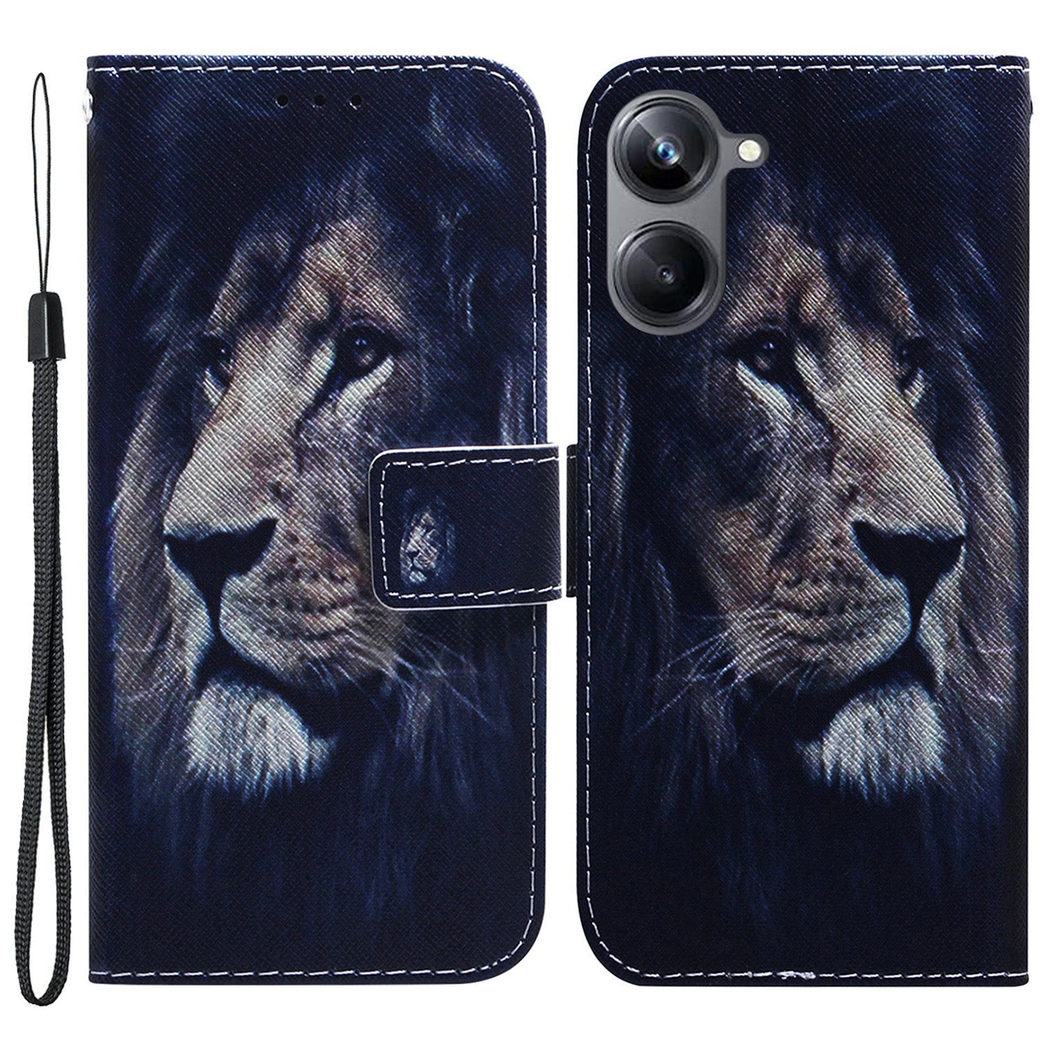 For Realme 10 Pro 5G Pattern Printing PU Leather Wallet Phone Case Stand Cover with Wrist Strap