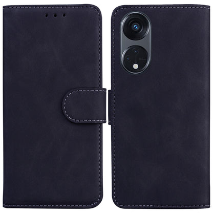 For Oppo Reno8 T 5G / A1 Pro 5G Stand Wallet Cover Solid Color PU Leather Phone Case
