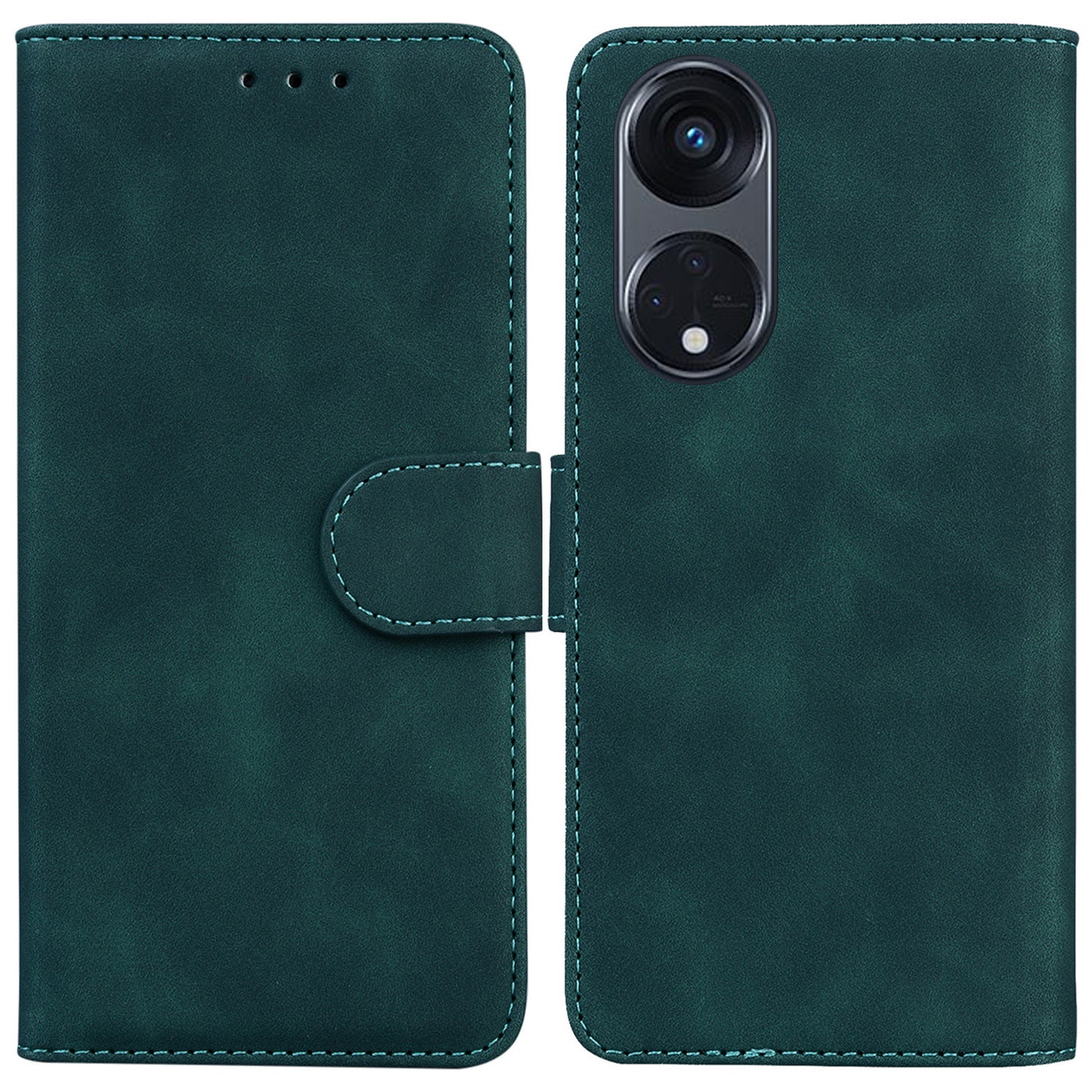 For Oppo Reno8 T 5G / A1 Pro 5G Stand Wallet Cover Solid Color PU Leather Phone Case