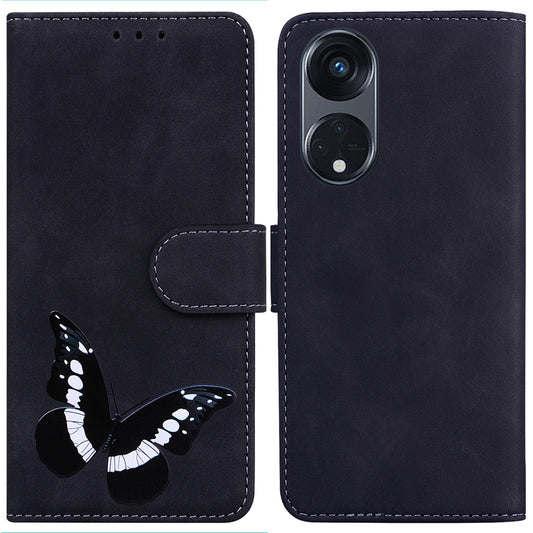 For Oppo Reno8 T 5G / A1 Pro 5G Butterfly Printing Phone Cover PU Leather Stand Wallet Case