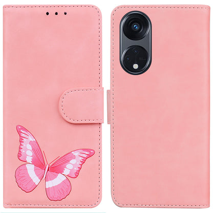 For Oppo Reno8 T 5G / A1 Pro 5G Butterfly Printing Phone Cover PU Leather Stand Wallet Case
