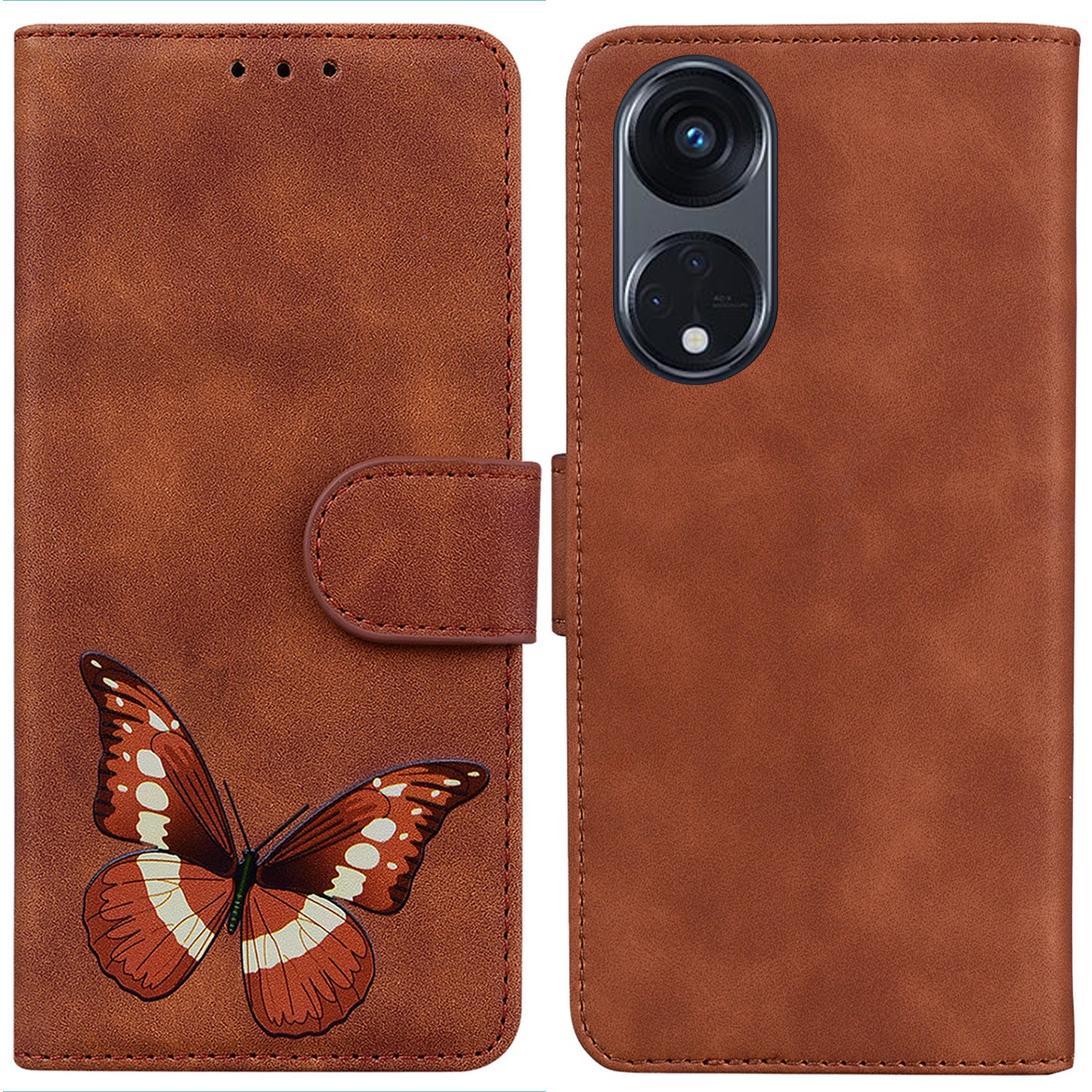 For Oppo Reno8 T 5G / A1 Pro 5G Butterfly Printing Phone Cover PU Leather Stand Wallet Case