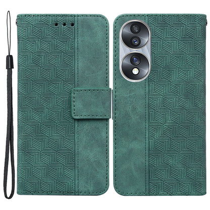 For Honor 70 5G Imprinted Phone Case PU Leather Drop-proof Flip Phone Cover with Wallet Stand
