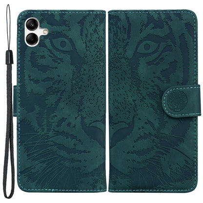 For Samsung Galaxy F04 4G / M04 4G / A04e 4G Stand Wallet Phone Cover Tiger Pattern Imprinted Leather Case