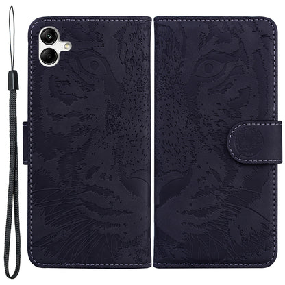 For Samsung Galaxy F04 4G / M04 4G / A04e 4G Stand Wallet Phone Cover Tiger Pattern Imprinted Leather Case