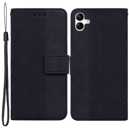 For Samsung Galaxy A04e 4G / F04 4G / M04 4G Imprinted Phone Case PU Leather Wallet Shockproof Stand Cover with Hand Strap