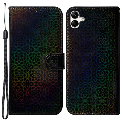 For Samsung Galaxy F04 4G / M04 4G / A04e 4G Wallet Phone Case Stand Magnetic Leather Dazzling Flower Pattern Phone Cover