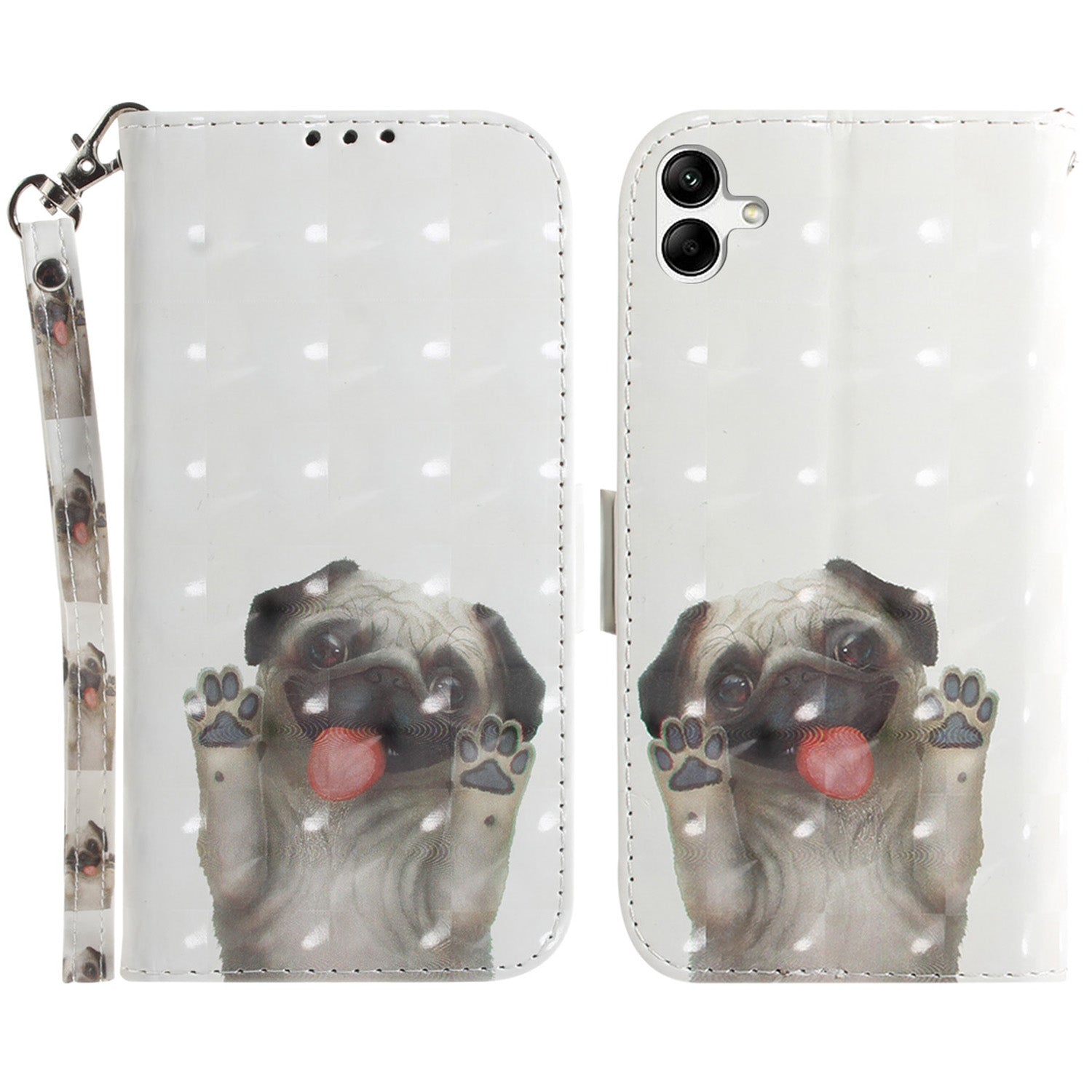 For Samsung Galaxy A04e 4G / F04 4G / M04 4G PU Leather Case Anti-Scratch Wallet Phone Cover with Strap