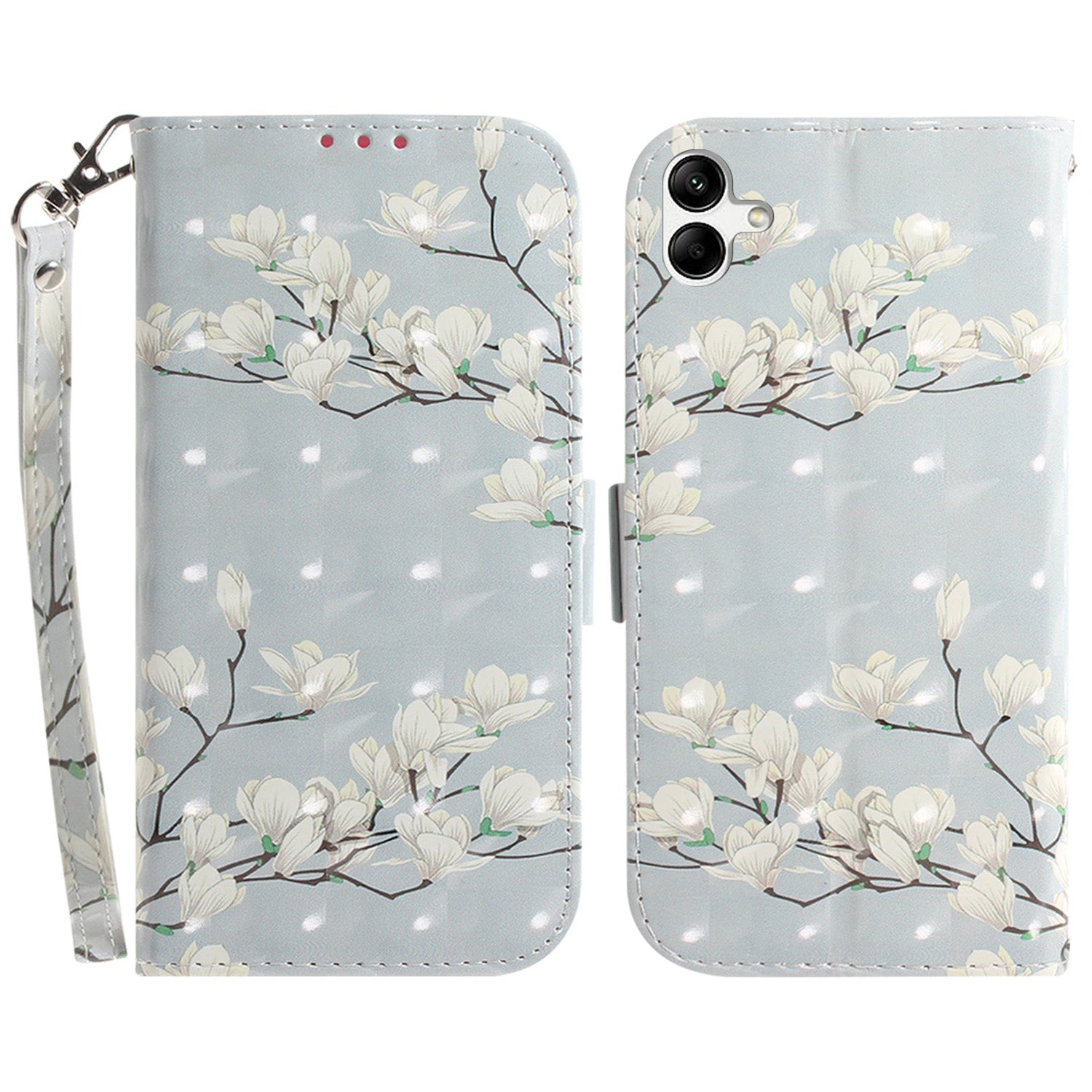 For Samsung Galaxy A04e 4G / F04 4G / M04 4G PU Leather Case Anti-Scratch Wallet Phone Cover with Strap