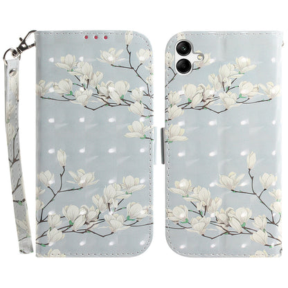 For Samsung Galaxy A04e 4G / F04 4G / M04 4G PU Leather Case Anti-Scratch Wallet Phone Cover with Strap
