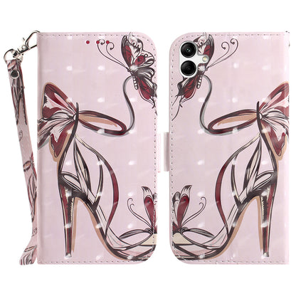 For Samsung Galaxy A04e 4G / F04 4G / M04 4G PU Leather Case Anti-Scratch Wallet Phone Cover with Strap