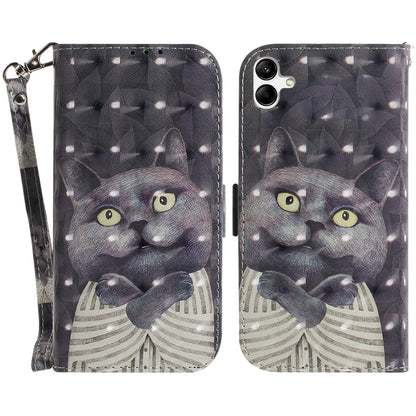 For Samsung Galaxy A04e 4G / F04 4G / M04 4G PU Leather Case Anti-Scratch Wallet Phone Cover with Strap