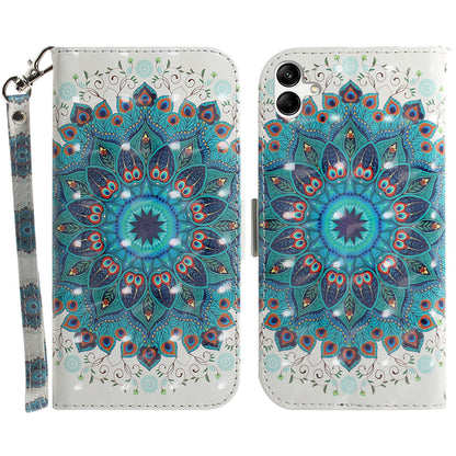 For Samsung Galaxy A04e 4G / F04 4G / M04 4G PU Leather Case Anti-Scratch Wallet Phone Cover with Strap