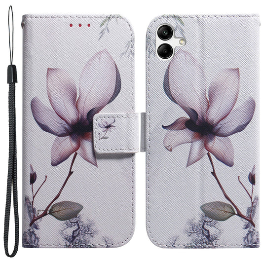 For Samsung Galaxy A04e 4G / F04 4G / M04 4G PU Leather Case Stand Wallet Flip Phone Cover with Strap