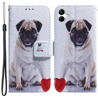 For Samsung Galaxy A04e 4G / F04 4G / M04 4G PU Leather Case Stand Wallet Flip Phone Cover with Strap