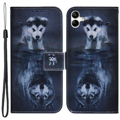 For Samsung Galaxy A04e 4G / F04 4G / M04 4G PU Leather Case Stand Wallet Flip Phone Cover with Strap