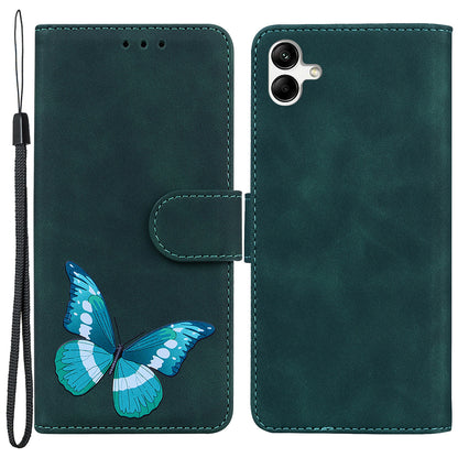 For Samsung Galaxy A04e 4G / F04 4G / M04 4G Leather Phone Case Butterfly Pattern Printing Wallet Phone Stand Cover