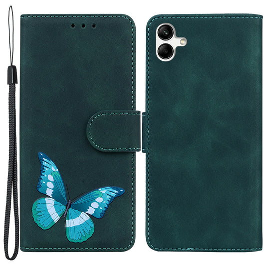 For Samsung Galaxy A04e 4G / F04 4G / M04 4G Leather Phone Case Butterfly Pattern Printing Wallet Phone Stand Cover