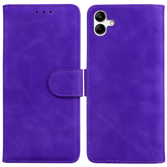 For Samsung Galaxy A04e 4G / F04 4G / M04 4G Phone Wallet Case Solid Color PU Leather Stand Cover