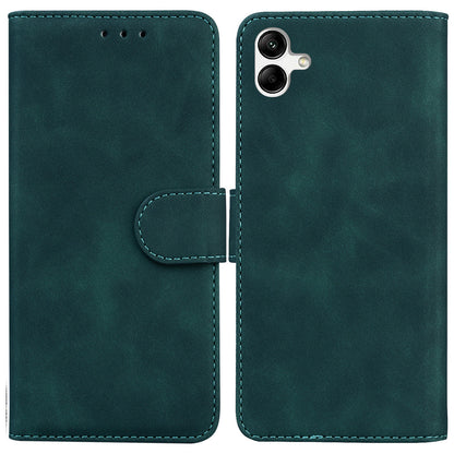For Samsung Galaxy A04e 4G / F04 4G / M04 4G Phone Wallet Case Solid Color PU Leather Stand Cover