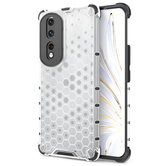 For Honor 80 5G Honeycomb Texture TPU+PC Phone Case Shockproof Back Cover
