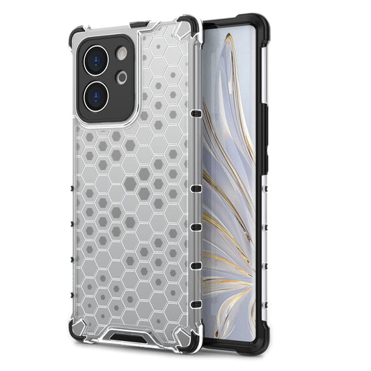 TPU Hard PC Phone Case for Honor 80 SE 5G Honeycomb Texture Shockproof Cover