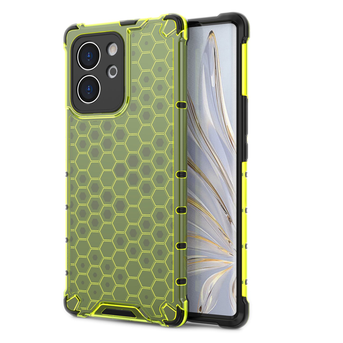 TPU Hard PC Phone Case for Honor 80 SE 5G Honeycomb Texture Shockproof Cover