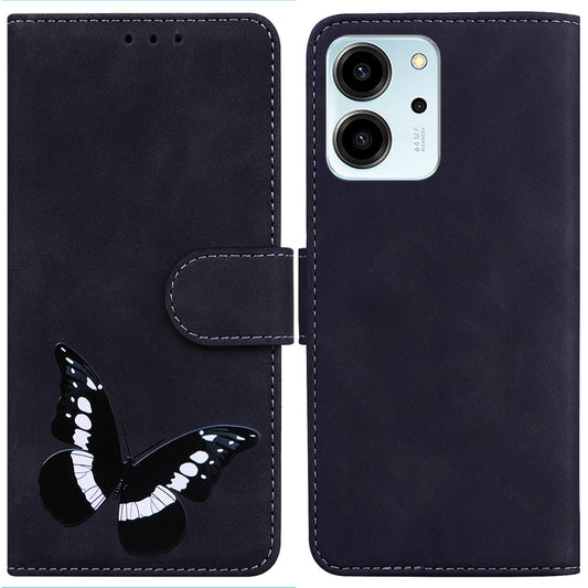 For Honor 80 SE 5G PU Leather Flip Protective Case Butterfly Pattern Printed Phone Cover with Wallet Stand