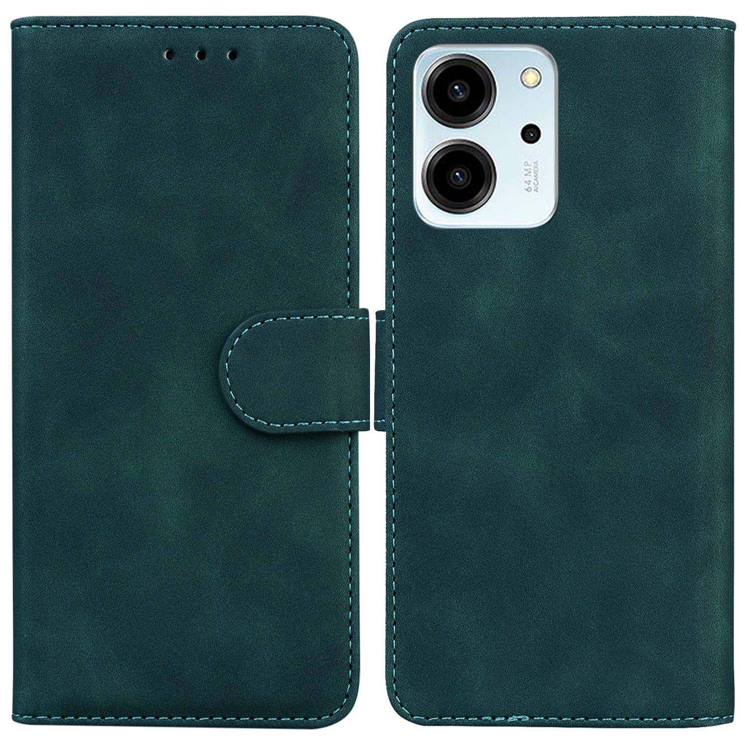 For Honor 80 SE 5G Solid Color Smartphone Case PU Leather Flip Stand Phone Cover Wallet