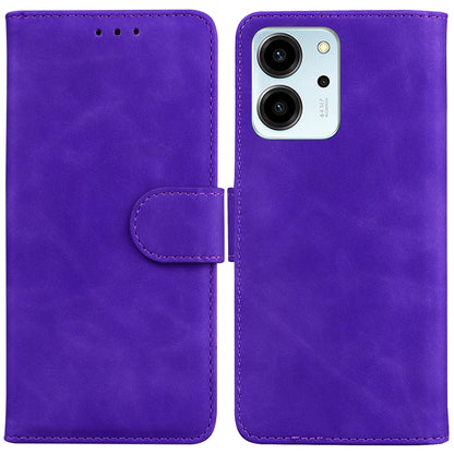 For Honor 80 SE 5G Solid Color Smartphone Case PU Leather Flip Stand Phone Cover Wallet