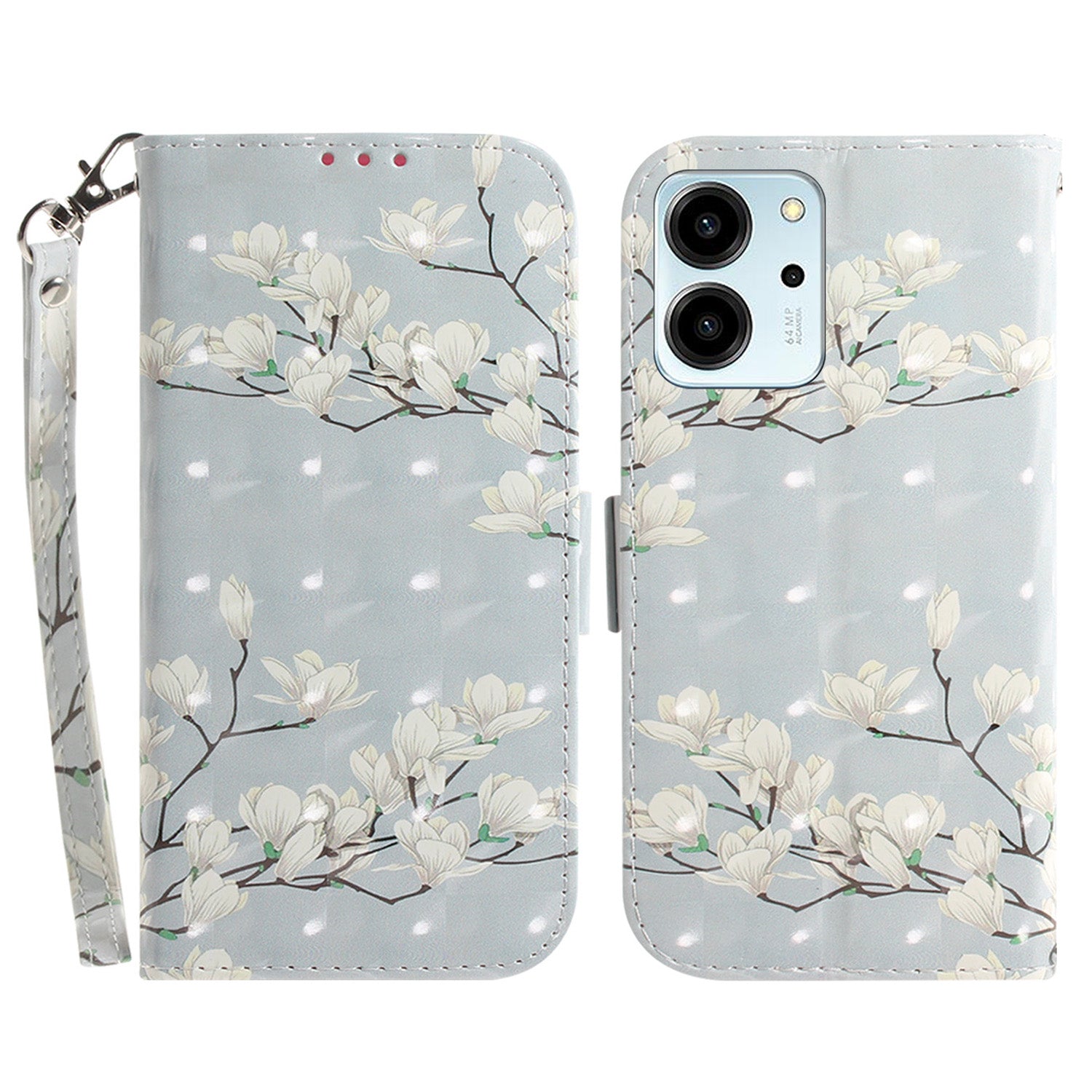 For Honor 80 SE 5G Anti-shock Cell Phone Case Stand Wallet PU Leather Flip Phone Cover with Strap
