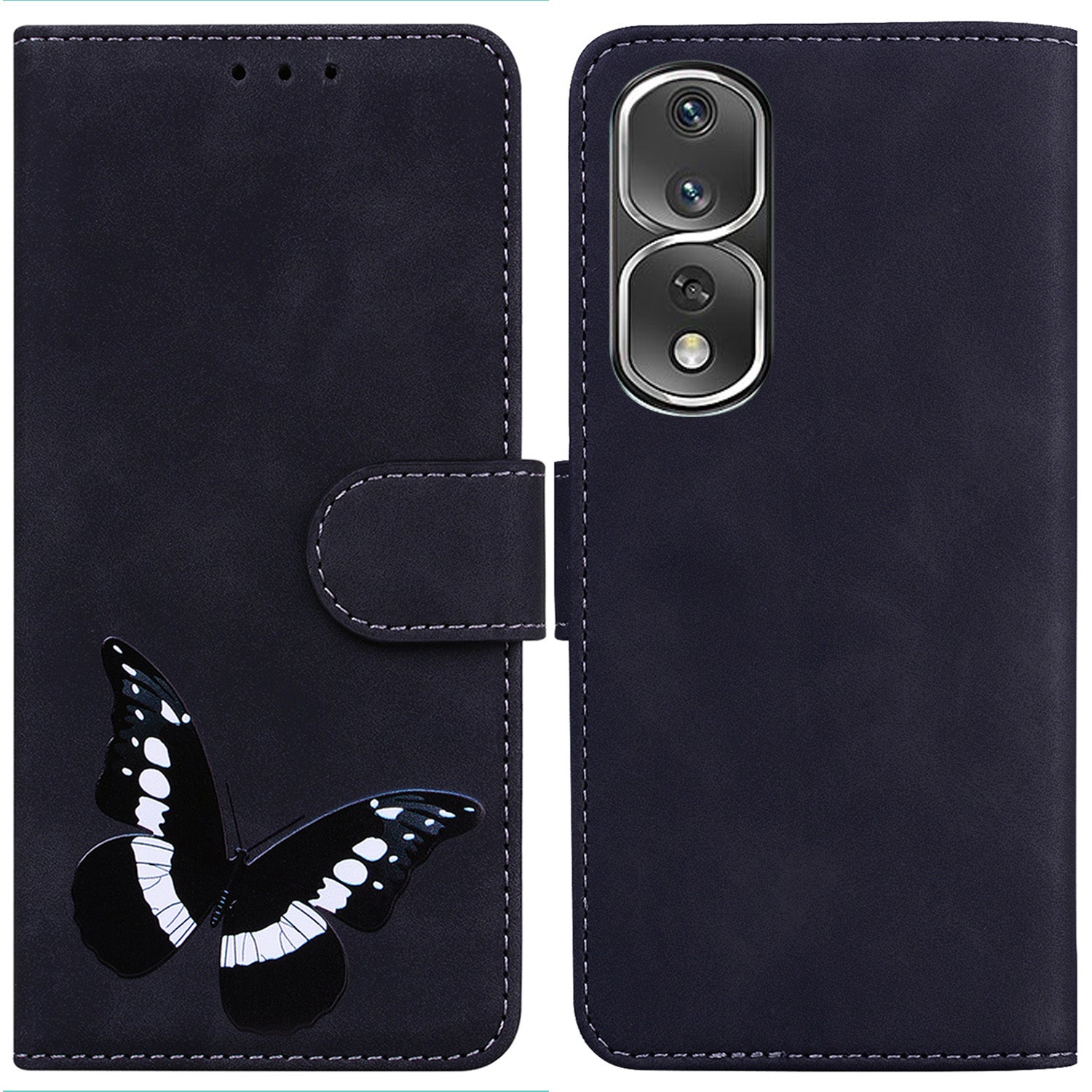 Cell Phone Cover For Honor 80 Pro 5G Butterfly Printing Flip Leather Wallet Stand Anti-drop Case