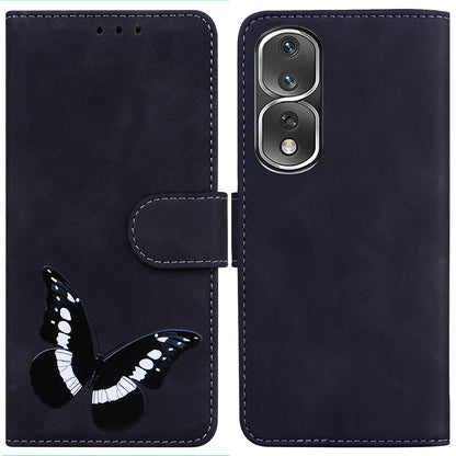 Cell Phone Cover For Honor 80 Pro 5G Butterfly Printing Flip Leather Wallet Stand Anti-drop Case
