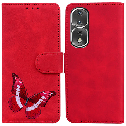 Cell Phone Cover For Honor 80 Pro 5G Butterfly Printing Flip Leather Wallet Stand Anti-drop Case