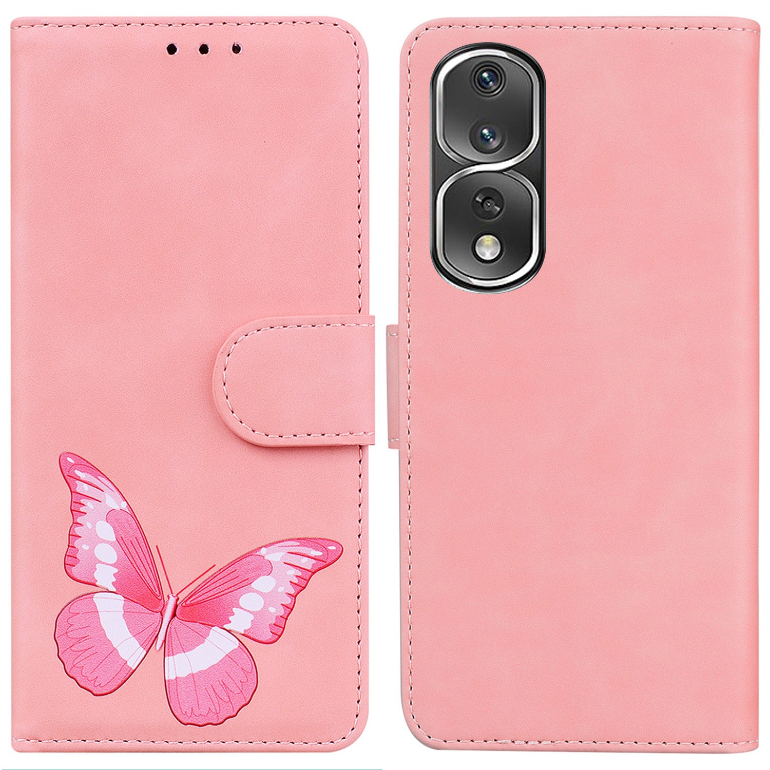 Cell Phone Cover For Honor 80 Pro 5G Butterfly Printing Flip Leather Wallet Stand Anti-drop Case