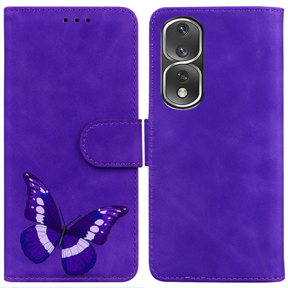 Cell Phone Cover For Honor 80 Pro 5G Butterfly Printing Flip Leather Wallet Stand Anti-drop Case