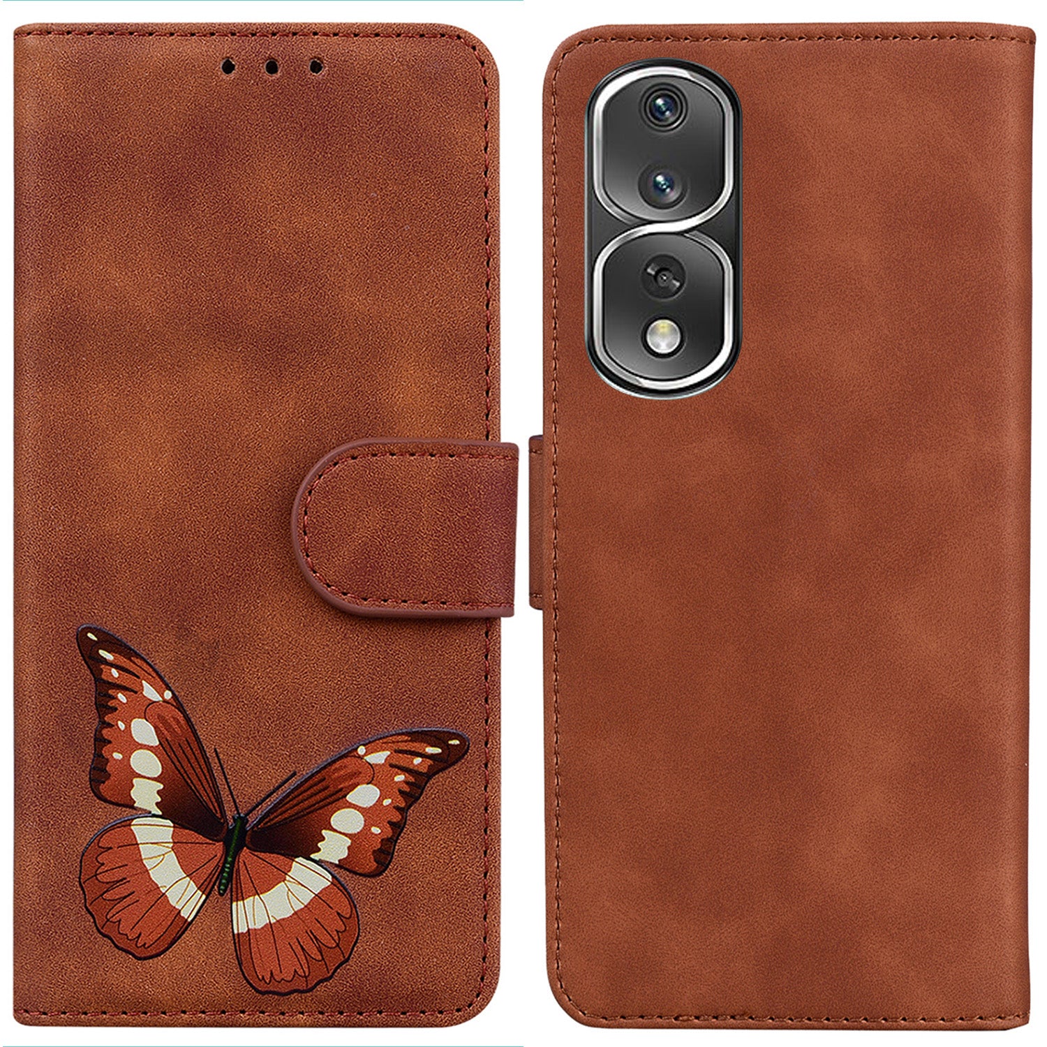 Cell Phone Cover For Honor 80 Pro 5G Butterfly Printing Flip Leather Wallet Stand Anti-drop Case