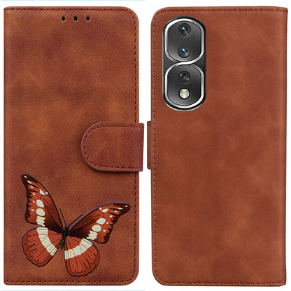 Cell Phone Cover For Honor 80 Pro 5G Butterfly Printing Flip Leather Wallet Stand Anti-drop Case
