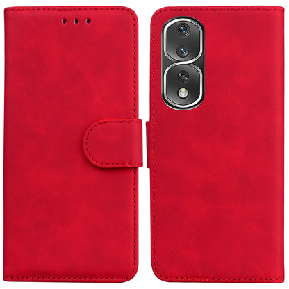 For Honor 80 Pro 5G Wallet Phone Case Solid Color PU Leather Stand Shockproof Cover