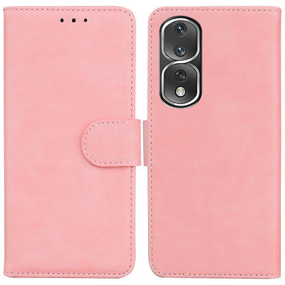 For Honor 80 Pro 5G Wallet Phone Case Solid Color PU Leather Stand Shockproof Cover
