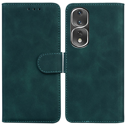 For Honor 80 Pro 5G Wallet Phone Case Solid Color PU Leather Stand Shockproof Cover